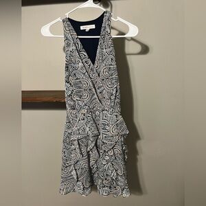 blue dress with pattern